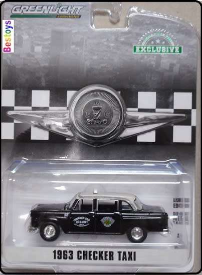 Greenlight Diecast Model Car Exclusive Checker Taxi 1963 1/64 scale new in pack