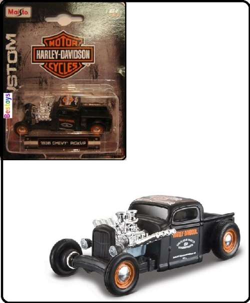 Maisto Diecast Model Car Harley Davidson Series Chevy Chevrolet Pickup 1936 1/64 scale new in pack