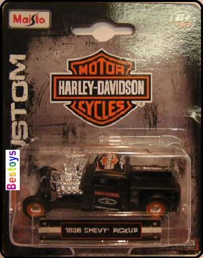 Maisto Diecast Model Car Harley Davidson Series Chevy Chevrolet Pickup 1936 1/64 scale new in pack