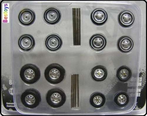 Greenlight Model Car Wheel Set Ford rubber real riders 1/64 scale new in pack