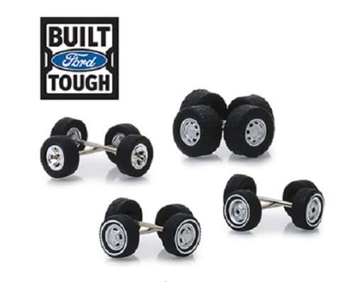 Greenlight Model Car Wheel Set Ford rubber real riders 1/64 scale new in pack