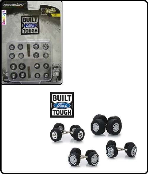 Greenlight Model Car Wheel Set Ford rubber real riders 1/64 scale new in pack