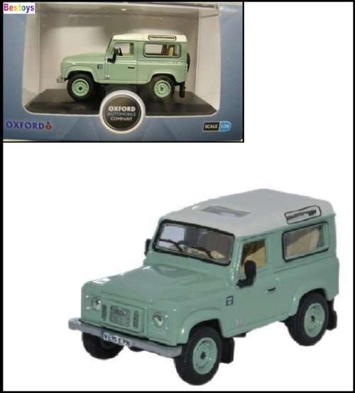 Oxford Diecast Model Car LRDF007HE Land Rover Defender 90 Stationwagon Heritage Release 1/76 OO rail