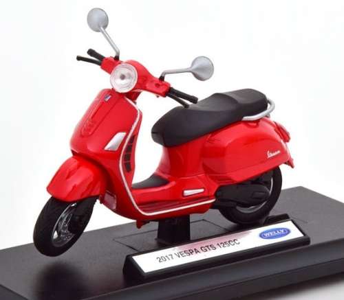 Welly Diecast Model Scooter Vespa GTS 125cc 2017 1/18 scale new in pack
