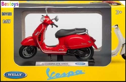 Welly Diecast Model Scooter Vespa GTS 125cc 2017 1/18 scale new in pack