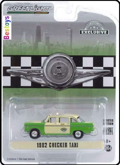 Greenlight Diecast Model Car Exclusive Checker Taxi 1982 1/64 scale new in pack