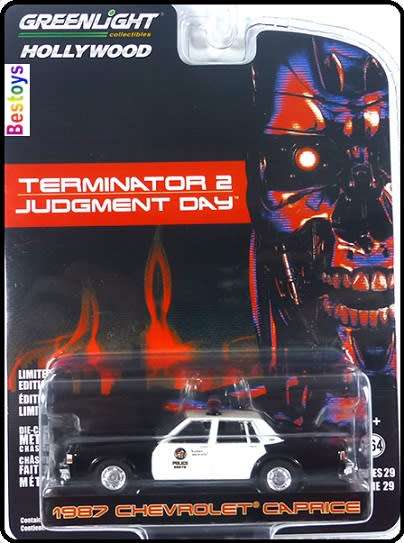 Greenlight Diecast Model Car Hollywood Chevy Chevrolet Caprice 1987 Terminator Movie Film TV 1/64 sc