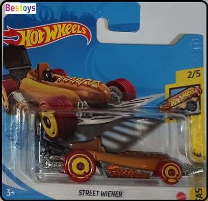 Hotwheels Hot Wheels Diecast Model Car Treasure Hunt 2021 41 / 250 Street Wiener Fast Foodie 1/64 sc