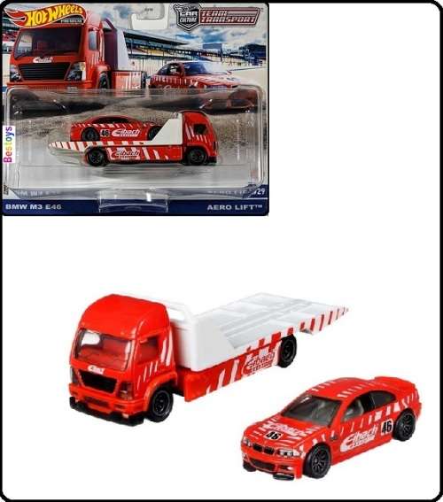 Hotwheels Hot Wheels Diecast Model Car Culture Team Transport BMW M 3 M3 E46 + Aero Lift Truck 1/64