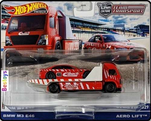 Hotwheels Hot Wheels Diecast Model Car Culture Team Transport BMW M 3 M3 E46 + Aero Lift Truck 1/64