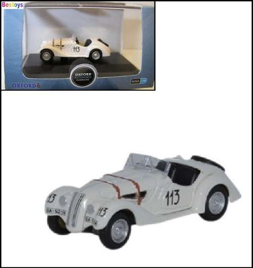 Oxford Diecast Model Car BM28001 BMW 328 Mille Miglia 1938 No 113 1/76 OO railway scale new in pack