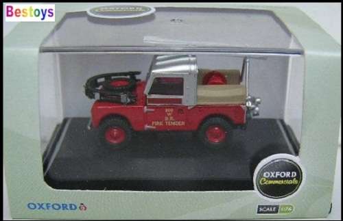 Oxford Diecast Model Car LAN188015 Land Rover 88 " inch British Rail Fire 1/76 OO railway scale new