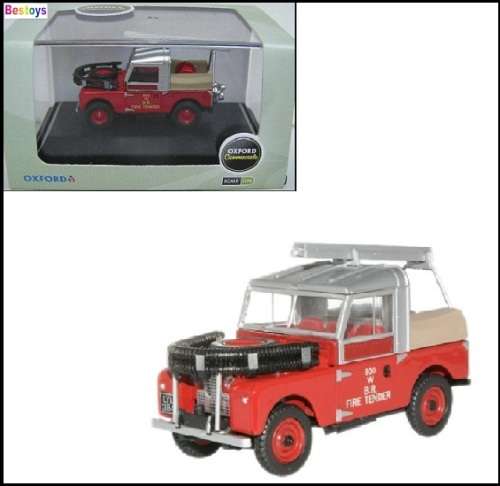 Oxford Diecast Model Car LAN188015 Land Rover 88 " inch British Rail Fire 1/76 OO railway scale new