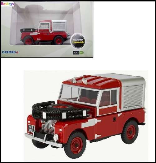 Oxford Diecast Model Car LAN188012 Land Rover 88` inch Fire with hoses 1/76 OO railway scale