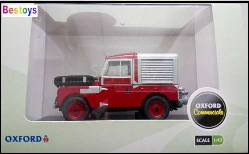 Oxford Diecast Model Car LAN188012 Land Rover 88` inch Fire with hoses 1/76 OO railway scale
