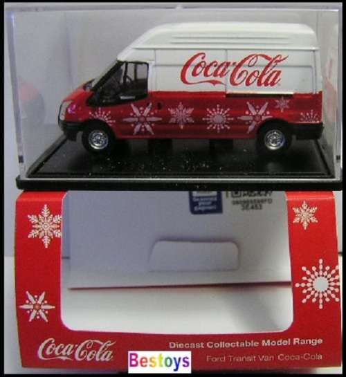 Oxford Diecast Model Car FT030CC Ford Transit High Roof LWB Van "Coca Cola" Christmas 1/76 OO railwa