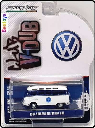 Greenlight Diecast Model Car VDub Series VW Volkswagen Kombi Samba Bus 1964 `PanAm` 1/64 scale new