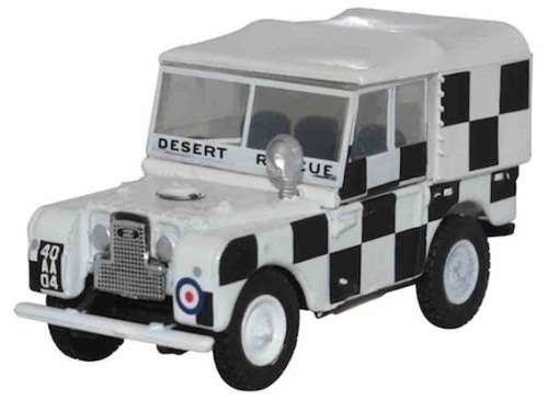 Oxford Diecast Model Car LAN180009 Land Rover Series 1 80" 80 inch Canvas back RAF Tripoli Rescue Mi