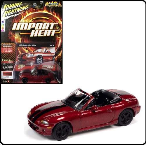 Johnny Lightning Diecast Model Car Classic Street Freaks Mazda MX 5 MX5 Miata 1999 Import Heat 1/64