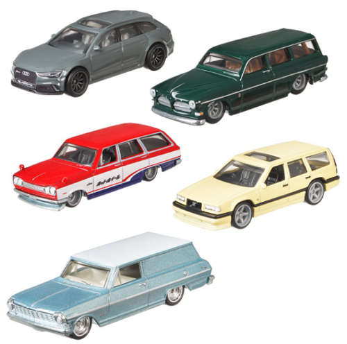 Hotwheels Hot Wheels Diecast Model Car Culture Fast Wagons Set Volvo Amazon 850 Audi Chevy Nissan Sk