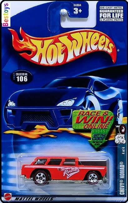 Hotwheels Hot Wheels Diecast Model Car Redline 2002 No 106 Chevy Chevrolet Nomad 1/64 scale new