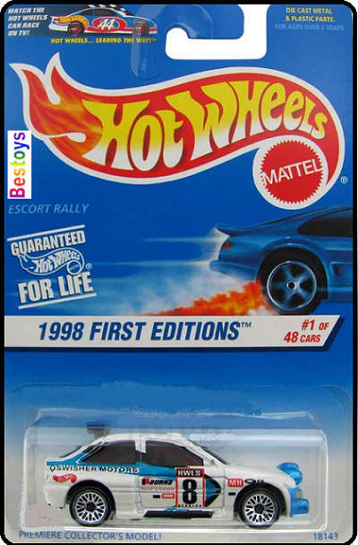 Hotwheels Hot Wheels Diecast Model Car First Ed 1998 No 637 Ford Escort Rally No 8 1/64 scale new