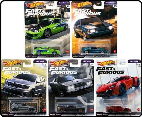 Hot Wheels Hotwheels Diecast Model Car Set Fast & Furious Fast Stars MovieDodge Jeep Ford Mitsubishi