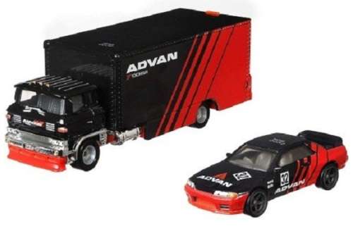 Hotwheels Hot Wheels Diecast Model Car Culture Team Transport Nissan GT R R32 + Sakura Truck "Advan"