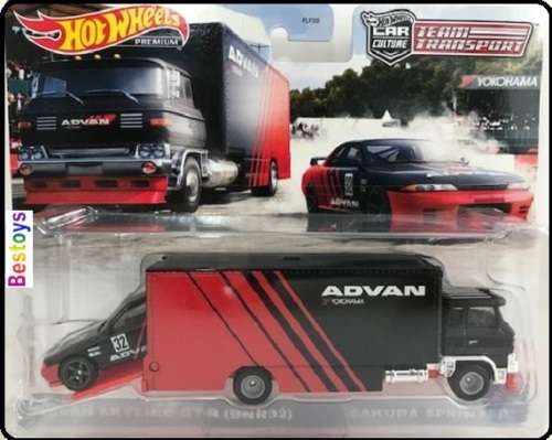 Hotwheels Hot Wheels Diecast Model Car Culture Team Transport Nissan GT R R32 + Sakura Truck "Advan"