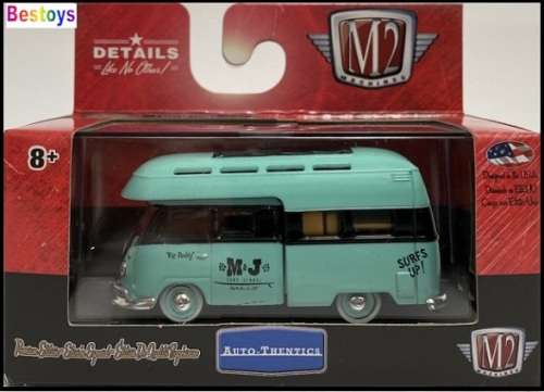 Castline M2 Diecast Model Car Auto Thentics VW Volkswagen Kombi Double Cab Camper USA 1959 1/64 scal