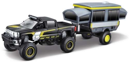 Maisto Diecast Model Car 4x4 Rebel Adventure Chevy Chevrolet Colorado ZL 1 Pickup + Offroad Caravan