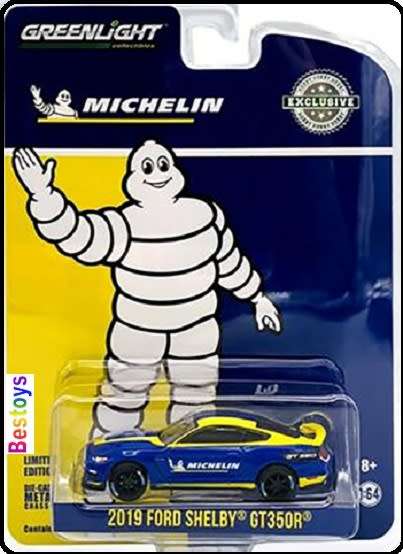 Greenlight Diecast Model Car Exclusive Ford Mustang Shelby GT 350 R  GT350 R 2019 "Michelin" 1/64 sc