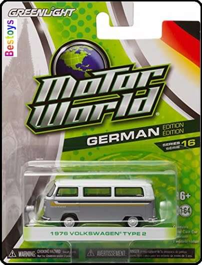 Greenlight Diecast Model Car Motor World VW Volkswagen Kombi T 2 T2 Bus 1976 1/64 scale new in pack