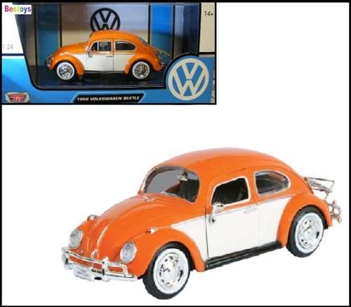Motormax Diecast Model Car 79550 VW Volkswagen Beetle + boot rack 1/24 scale new in pack