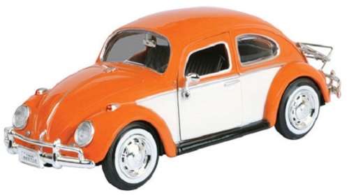 Motormax Diecast Model Car 79550 VW Volkswagen Beetle + boot rack 1/24 scale new in pack