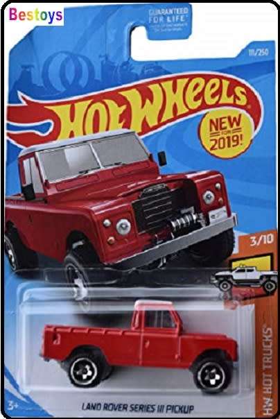 Hotwheels Hot Wheels Diecast Model Car First Ed 2019 111 / 250 Land Rover Series 3 Pickup Hot Trucks