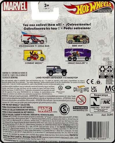 Hotwheels Hot Wheels Diecast Model Car Pop Culture Marvel Comics VW Volkswagen Kombi T 1 T1 Drag Bus