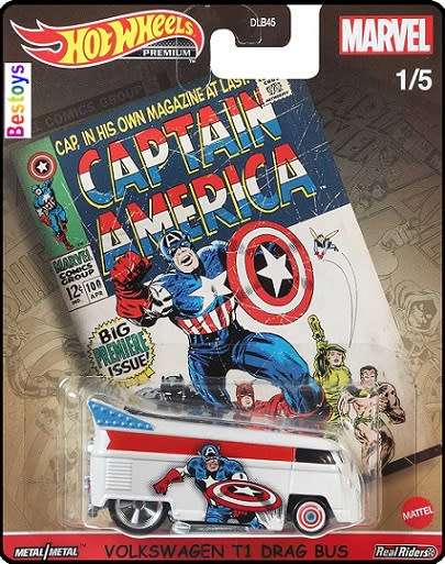 Hotwheels Hot Wheels Diecast Model Car Pop Culture Marvel Comics VW Volkswagen Kombi T 1 T1 Drag Bus