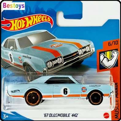 Hotwheels Hot Wheels Diecast Model Car 2021 231 / 250 Oldsmobile 4421967 No 6 "Gulf" Muscle Mania