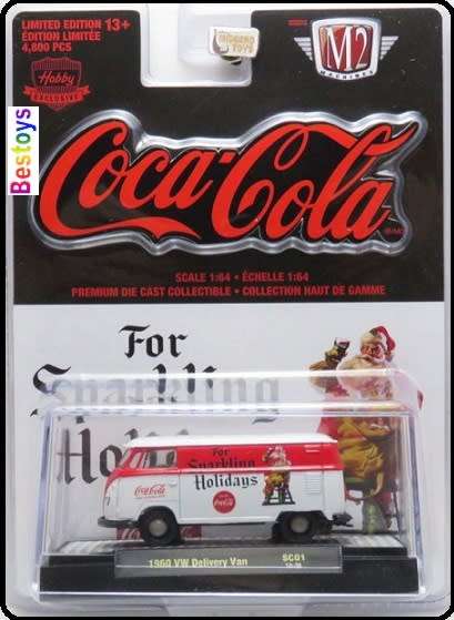 Castline M2 Diecast Model Car VW Volkswagen Kombi Panelvan 1960 `Coca Cola` 1/64 scale new in pack