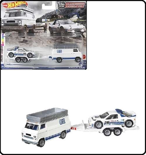 Hotwheels Hot Wheels Diecast Model Car Culture Team Transport Ford RS 200 RS200 No 200 + Van + Trail