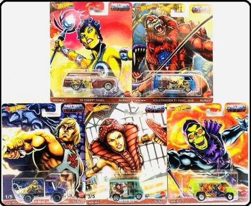 Hotwheels Hot Wheels Diecast Model Car Pop Culture Set Masters Of The Universe VW Kombi Chevy Merced
