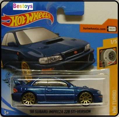 Hotwheels Hot Wheels Diecast Model Car 2020 23 / 250 Subaru Impreza 22 B STi 1998 Turbo 1/64 scale