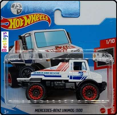 Hotwheels Hot Wheels Diecast Model Car 2021 188 / 250 Mercedes Benz Unimog 1300 75th Anniv Rescue