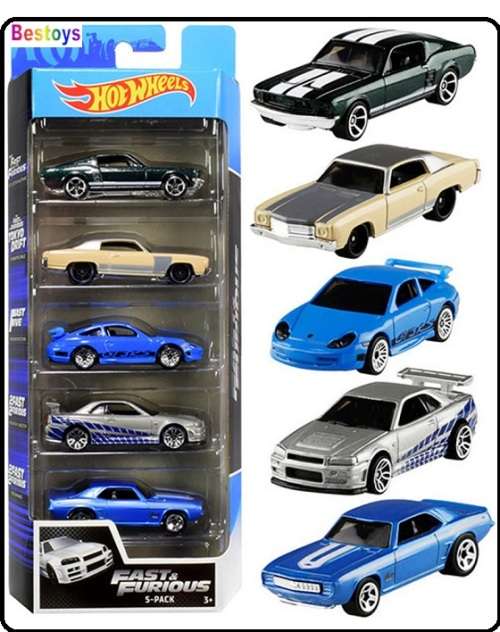 Hotwheels Hot Wheels Diecast Model Car 2021 5 pk Fast & Furious Movie Film Ford Chevy Nissan Porsche