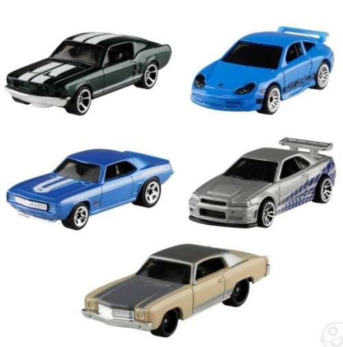 Hotwheels Hot Wheels Diecast Model Car 2021 5 pk Fast & Furious Movie Film Ford Chevy Nissan Porsche