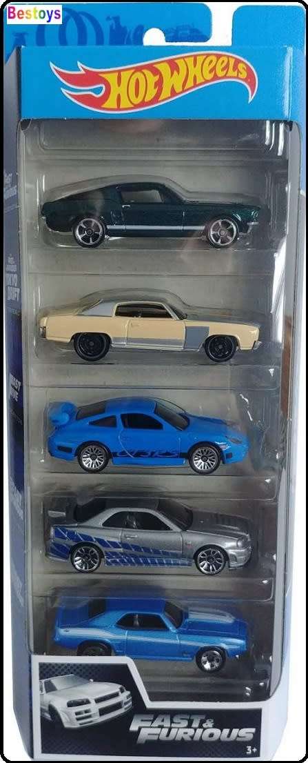 Hotwheels Hot Wheels Diecast Model Car 2021 5 pk Fast & Furious Movie Film Ford Chevy Nissan Porsche