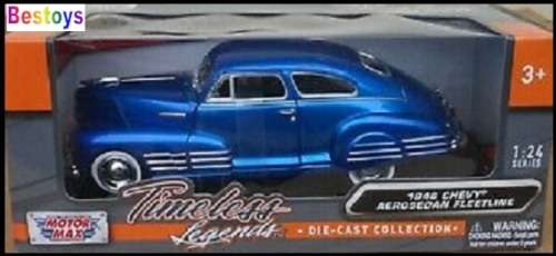Motormax Motor Max Diecast Model Car 73200 Chevy Chevrolet Aerosedan Fleetline 1948 1/24 scale new