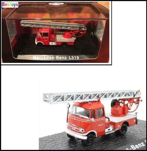 Diecast Model Fire Engine Truck Collection Mercedes Benz L 319 L319 Extending Ladder 1/72 OO railway