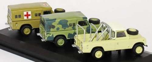 Cararama Hongwell Diecast Model Car Set 3 pk Land Rover Series III 3 109 inch 1/72 OO railway scale